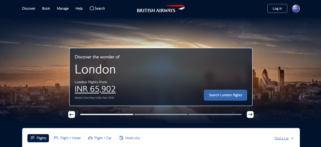 British Airways Home Page
